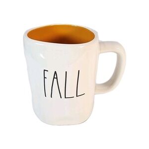 Rae Dunn "FALL Y'ALL" ceramic Coffee Mug/ long letter white/ orange